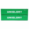 Jacksonville Terminal N Scale Uniglory 40 Containers with Magnetic System Set, Green JTC405355